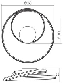 Redo 01-4358 - Plafonieră LED dimmabilă TORSION LED/40W/230V aurie