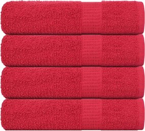 vidaXL Prosoape de baie, FROGN, 4 buc., roșu, 100x150 cm, 360 g/m²