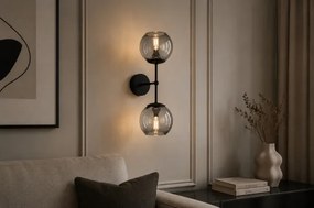 Brilagi - Lampă de perete DIOR 2xE27/60W/230V negru/gri fumuriu