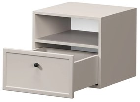 Noptieră suspendată Lorini 45 cm cu sertar - cașmir / mâner negru