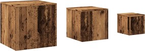 vidaXL Măsuțe laterale, 3 buc., lemn vechi, lemn prelucrat