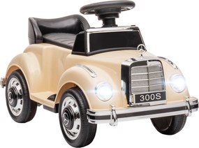 HOMCOM Masina Electrica pentru Copii, Auto pentru Copii Mercedes-Benz 6V cu Muzica, Varsta 18-48 Luni, Bej | Aosom Romania