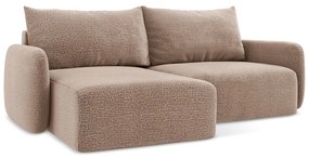 Colțar maro deschis extensibil/cu spațiu de depozitare (cu colț pe partea stângă) Kalena – Makamii