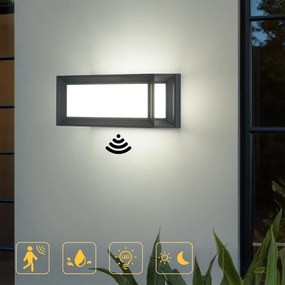 Brilagi - PARKER aplică LED de exterior cu senzor, 12W, 230V, antracit, IP44