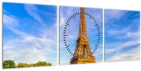 Tablou- Turnul Eifel (cu ceas) (90x30 cm)