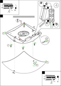 Abajur de rezervă din sticlă pentru plafonieră/aplică Eglo BORGO 410x410 mm
