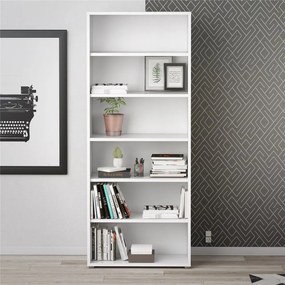 Bibliotecă modulară albă 89x222 cm Prima – Tvilum