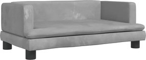 vidaXL Canapea pentru copii, gri deschis, 80x45x30 cm, catifea