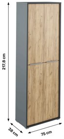 Dulap Birou RIOMA NEW TYPE 05 Stejar Artisan/Grafit