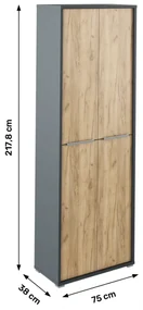 Dulap Birou RIOMA NEW TYPE 05 Stejar Artisan/Grafit