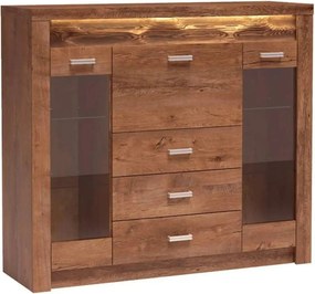 Comoda INFINITY I-08, frasin deschis, PAL melaminat, 137x42x122 cm