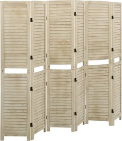 vidaXL Paravan de cameră cu 6 panouri, 210x165 cm,lemn masiv Paulownia
