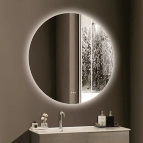 Oglinda cu iluminare si dezaburire Inter Ceramic rotunda 150 cm