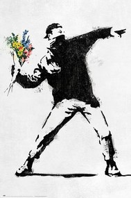 Imprimare de artă Aruncătorul de flori, Banksy