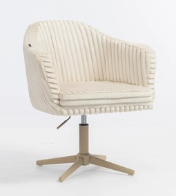 HR832CROSS Scaun Cappuccino Teddy Cord cu Bază Crem