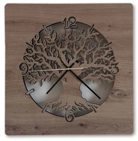 Li-Go 23537/DUB2 - Ceas LED reglabil, LED/10W/5V, 20000 mAh, 42x42 cm, stejar + telecomandă