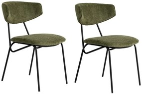 Set de scaune de sufragerie Nancy Green and Black,2 buc.
