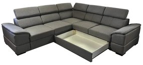 Colțar extensibil universal cu spațiu de depozitare GRANADA, gri închis