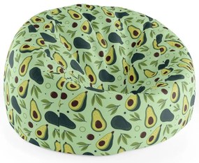 Sac de șezut Cocoon avocado desenat, verde