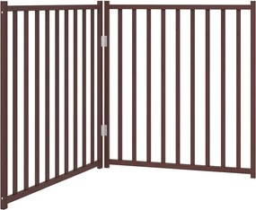vidaXL Poartă de câini pliabilă 2 panouri stejar maro 160 cm lemn brad