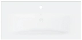 Dulap cu chiuveta incorporata, alb si stejar sonoma, PAL alb si stejar sonoma, 80 x 38.5 x 46 cm