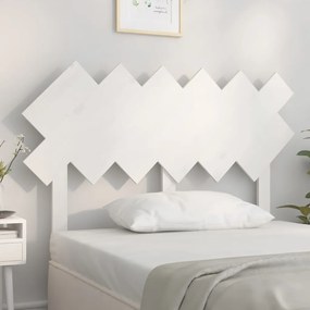 Tablie de pat, alb, 122,5x3x80,5 cm, lemn masiv de pin Alb, 122.5 x 3 x 80.5 cm, 1