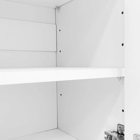 Dulap pentru pantofi cu iluminare LED, dulap de hol cu sertare și rafturi, 80x35x105 cm, Alb