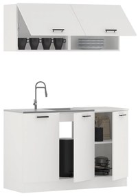 Bucatarie Taco, Alb, L 120 cm