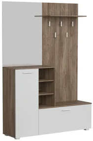 Set mobilier pentru hol VETLANDI (stejar ansberg + alb). 1091601