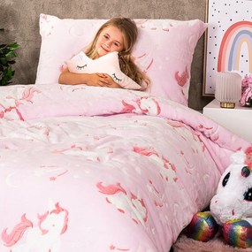 Lenjerie de pat luminoasă din microflanel 4Home Fairytale, 140 x 200 cm, 70 x 90 cm