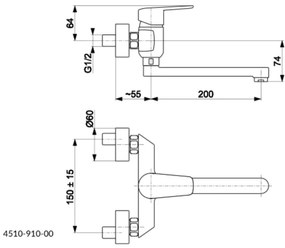Baterie de chiuvetă KFA Armatura 4510-910-00 GERMAN alamă