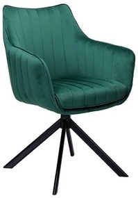 Scaun de bucaterie Azalia Velvet, verde/negru