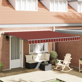vidaXL Pergola retractabilă automată , portocalie și maro, 400 x 350 cm