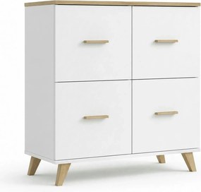 Comoda Lotta, alb, PAL, 110x45x119 cm