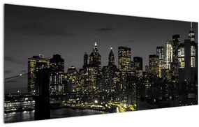 Tablou cu metropolă nocturnă (120x50 cm)
