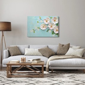 Tablou - Flori pe fundal albastru (90x60 cm)
