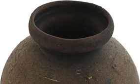 Vază decorativă, stil rustic vintage, culoare maro antichizat, din teracotă, „Terracotta”