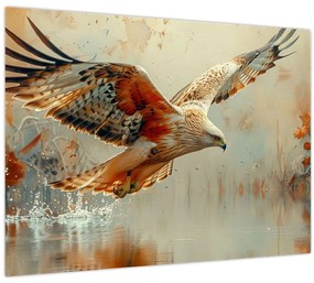 Tablou pe sticlă - Pasăre de pradă (70x50 cm)