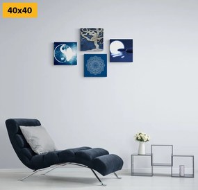 Set tablouri Feng Shui în design albastru