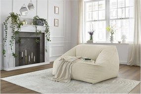 Fotoliu bean bag bej cu tapițerie din catifea reiată Lilibet – Bobochic Paris