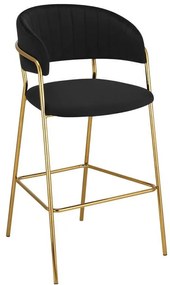 Scaun bar Dasmona 2 (Negru + Auriu + Crom) . 1097105