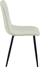 Crem scaun bucatarie LIBRA cu picioare negre