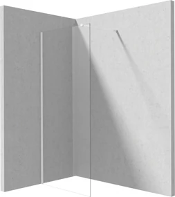 Paravan dus fix 80x195cm, sticla securizata 6 mm, alb mat, tehnologie Active-Cover, Deante Prizma 800x1950 mm