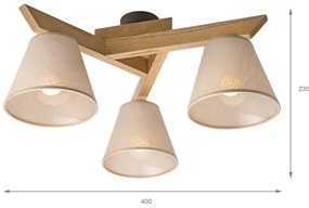 Lustră aplicată Brilagi ANTHONY 3xE14/40W/230V stejar/bej