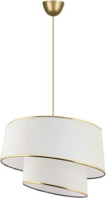 Lustra BARETTE, alb/auriu, material textil/metal, 32x65 cm