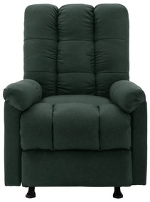 321416 vidaXL Fotoliu de masaj rabatabil, verde închis, material textil