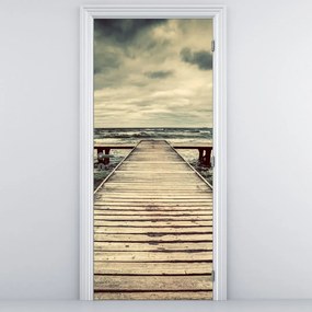 Fototapet pentru ușă - Ponton la mare (95x205cm)