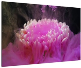 Tablou cu floare în fum roz (90x60 cm)