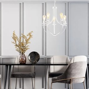 Lustră pe lanț GINA 5xE27/60W/230V albă