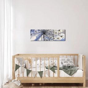Tablou - Flori înghețate (cu ceas) (90x30 cm)